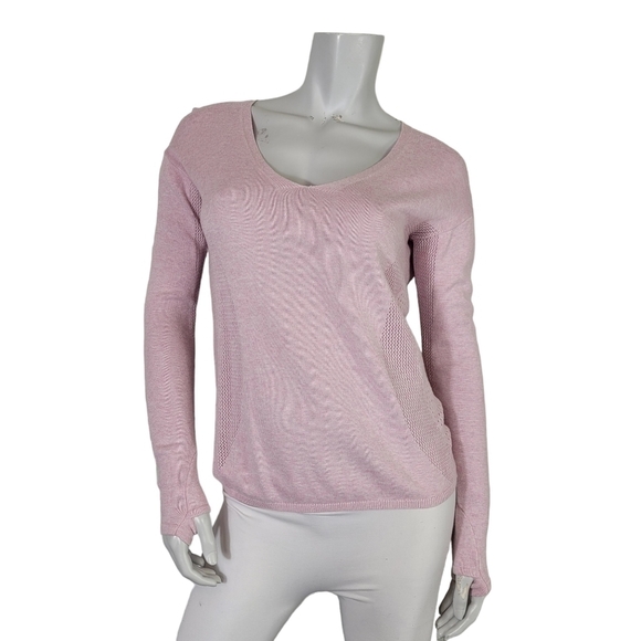 Lululemon Still Movement SZ 6 Sweater Light PinkThumb Holes SEE MEASUREMENTS - Picture 1 of 8